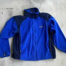 The North Face Denali Boys Full Zip Fleece Jacket w/ Pockets Blue/Black 10/12.