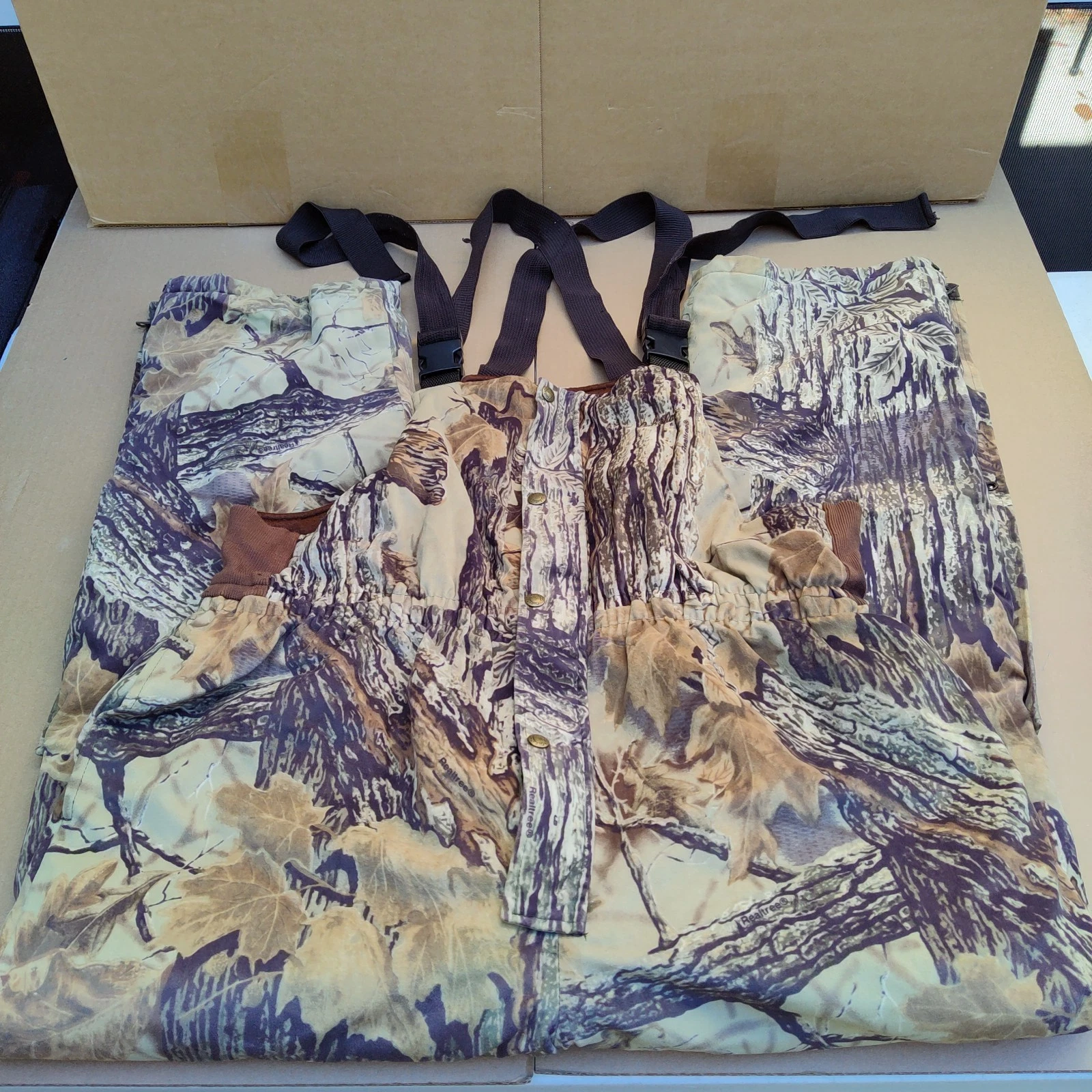 Vtg Cabelas Bibs Mens XL Hunting Camo Dry-Plus Insulated Overalls Made In USA