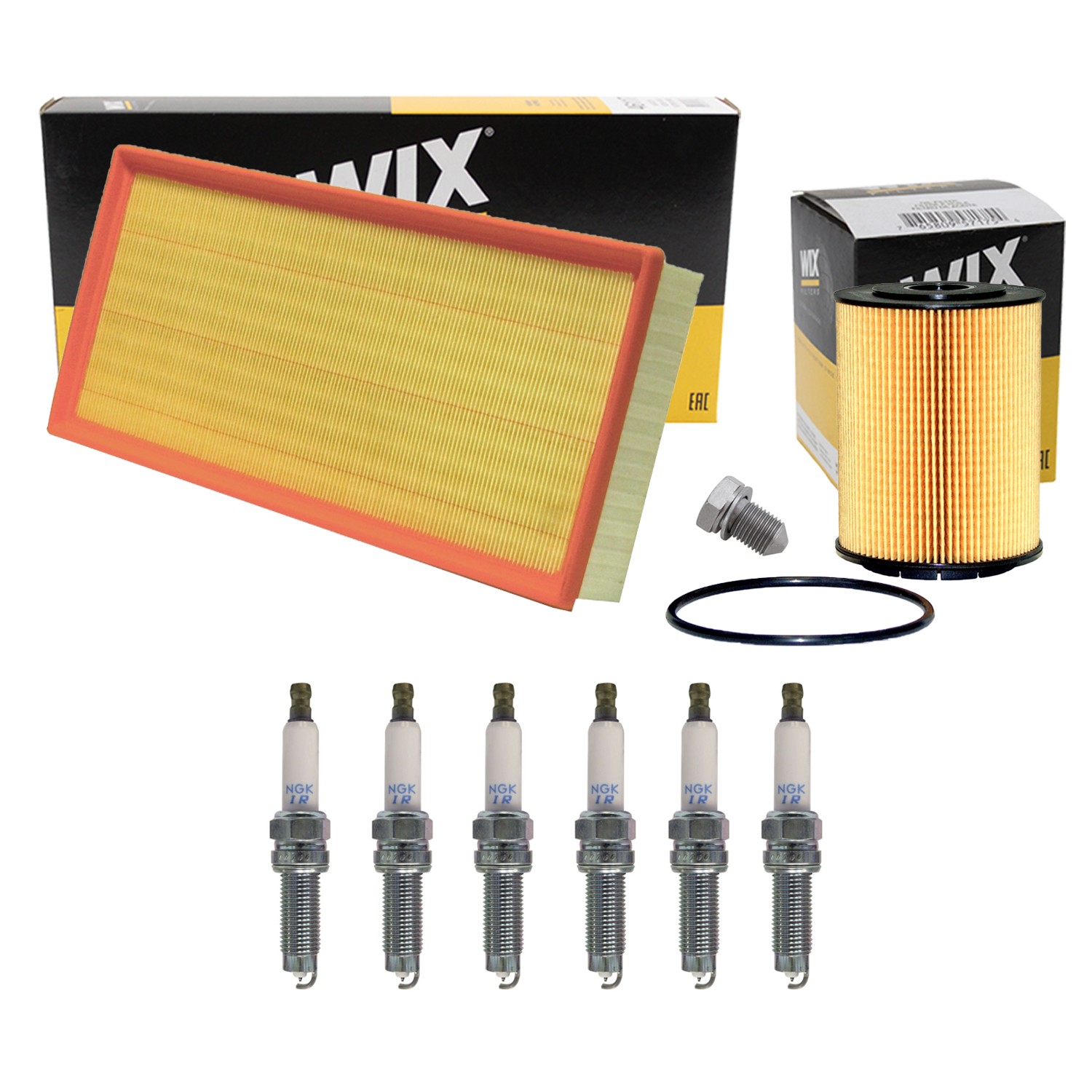 Wix Engine Air Oil Filters  NGK 6 Spark Plugs Kit for Cayenne Q7 Touareg 3.6 V6
