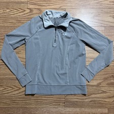 Victoria's Secret Pink Gray Yoga Ultimate Quarter Zip Jacket Size Medium