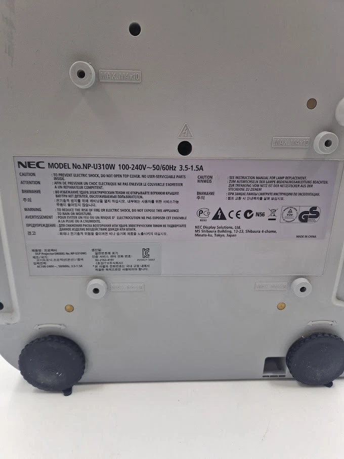 NEC NP-U310W Projector - Power Tested Only, For Parts/Repair - Image 4 of 4
