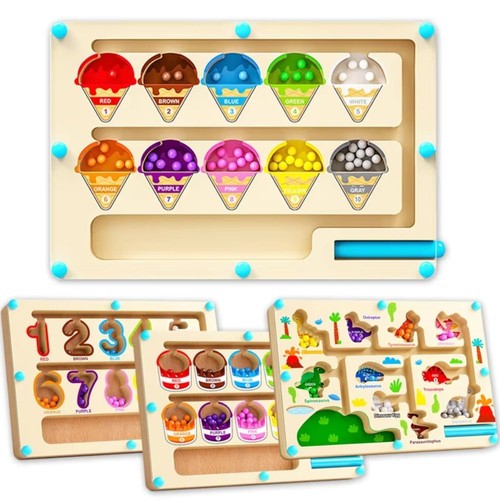Puzzle Magnetic Color Number Maze Toy Fine Motor Training