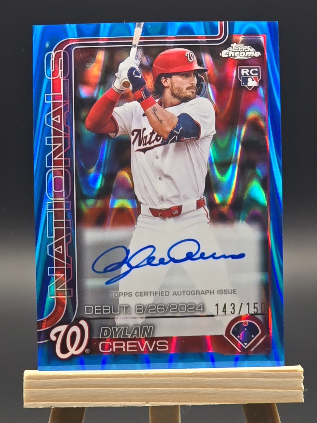 2025 Topps Chrome - Rookie Auto Dylan Crews #RA-DC Blue RayWave Refractor /150 