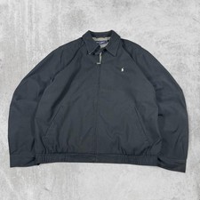 Polo Ralph Lauren Plaid Lined Harrington Jacket Black Men's Size L Zip Coat
