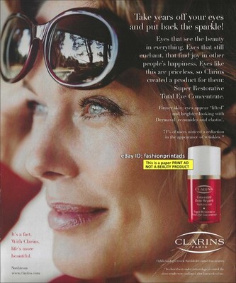 CLARINS Beauty 1-Page PRINT AD 2006 RENEE SIMONSEN beautiful woman blue eyes