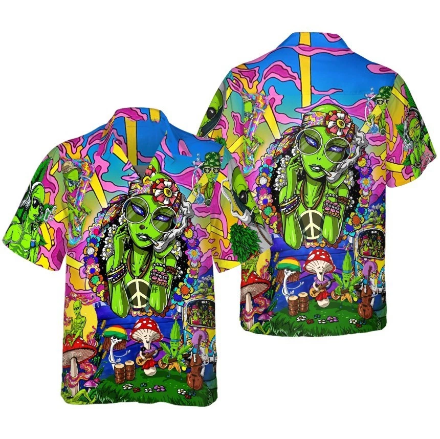 Hippie Alien Hawaiian Shirt