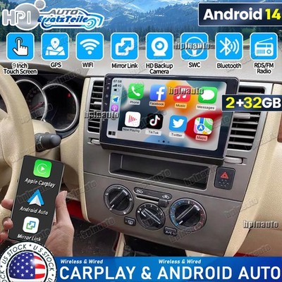 32G Android 14 Wifi GPS Radio Stereo Player RDS For 2007-2011 Nissan Tiida Versa