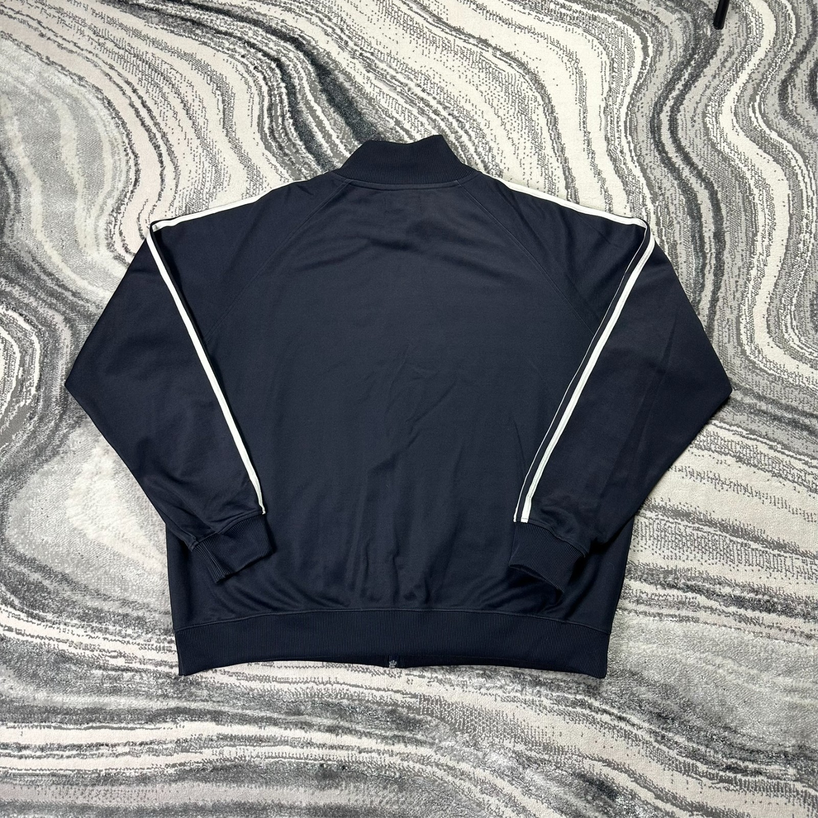 VTG Fred Perry Stripe Full Zip Size XXL Navy Tracksuit Funnel Neck Track Jacket image 8