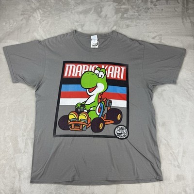Nintendo Mario Kart Yoshi Graphic T Shirt Mens XL Gray Gamer Streetwear