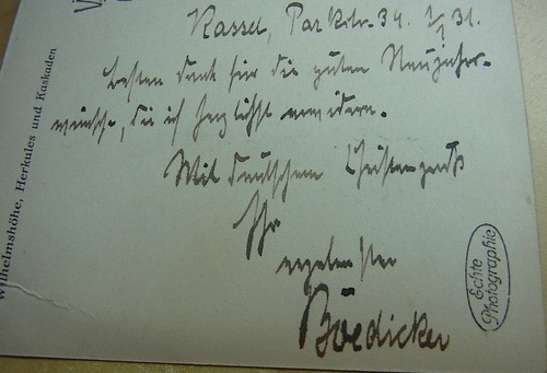 Vizeadmiral Friedrich BOEDICKER (1866-1944): Postkarte KASSEL 1931 an Pfarrer - Bild 6 von 7