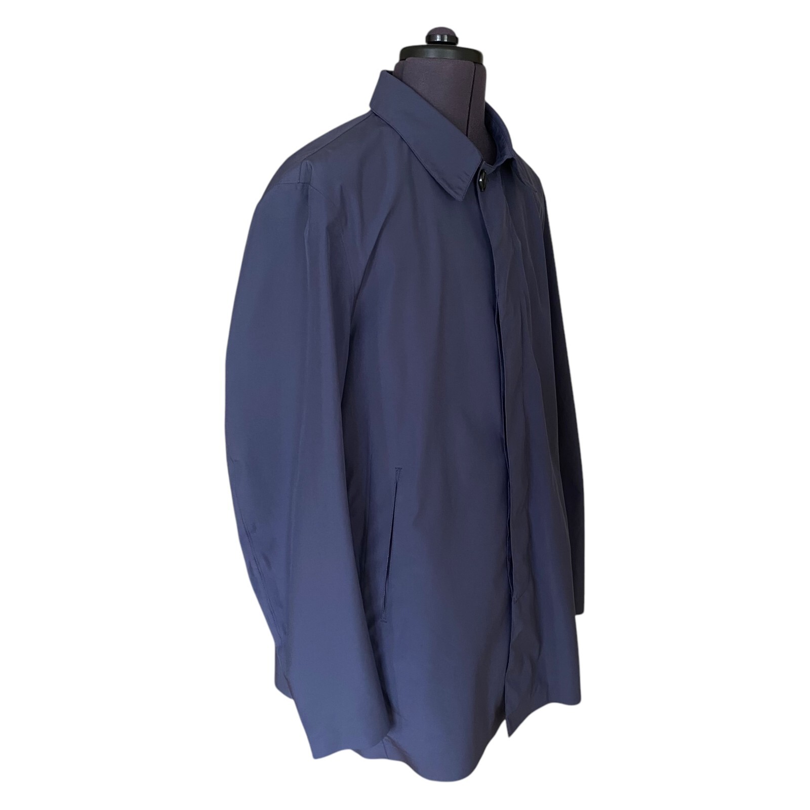 Montecore Raincoat Blue Collared Lightweight Butt… - image 6