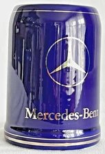 🍒 Vintage Mercedes Benz Logo Cobalt Blue Heavy Mug Silver Coffee Beer Tea 🍒