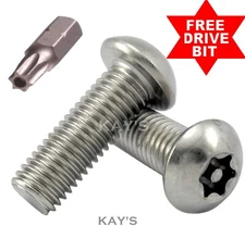 TORX BUTTON HEAD SECURITY SCREWS ANTI VANDAL BOLTS M3 M4 M5 M6 M8 M10 STAINLESS