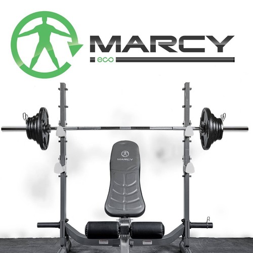 100kg Weight Set Steel 7ft Olympic Barbell MARCY ECO Made in Britain Multi Gym - Picture 9 of 16