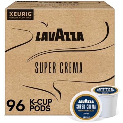 Lavazza Super Crema K-Cup Pods Medium Espresso Roast Coffee 96 Count