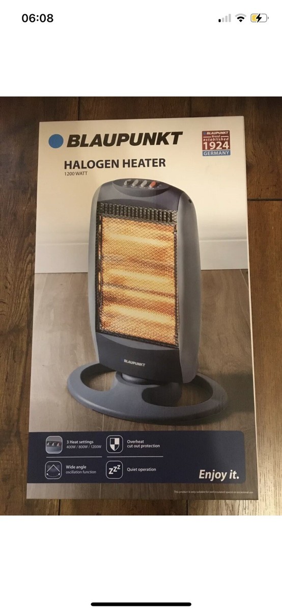 Halogen heater 1200w Black Brand New | eBay