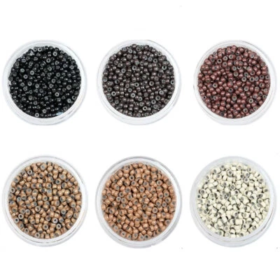 ELAILITE Nano Beads Rings Silicone Lined for Nano Hair Extensions 3MM 100/200/400/1000 UK