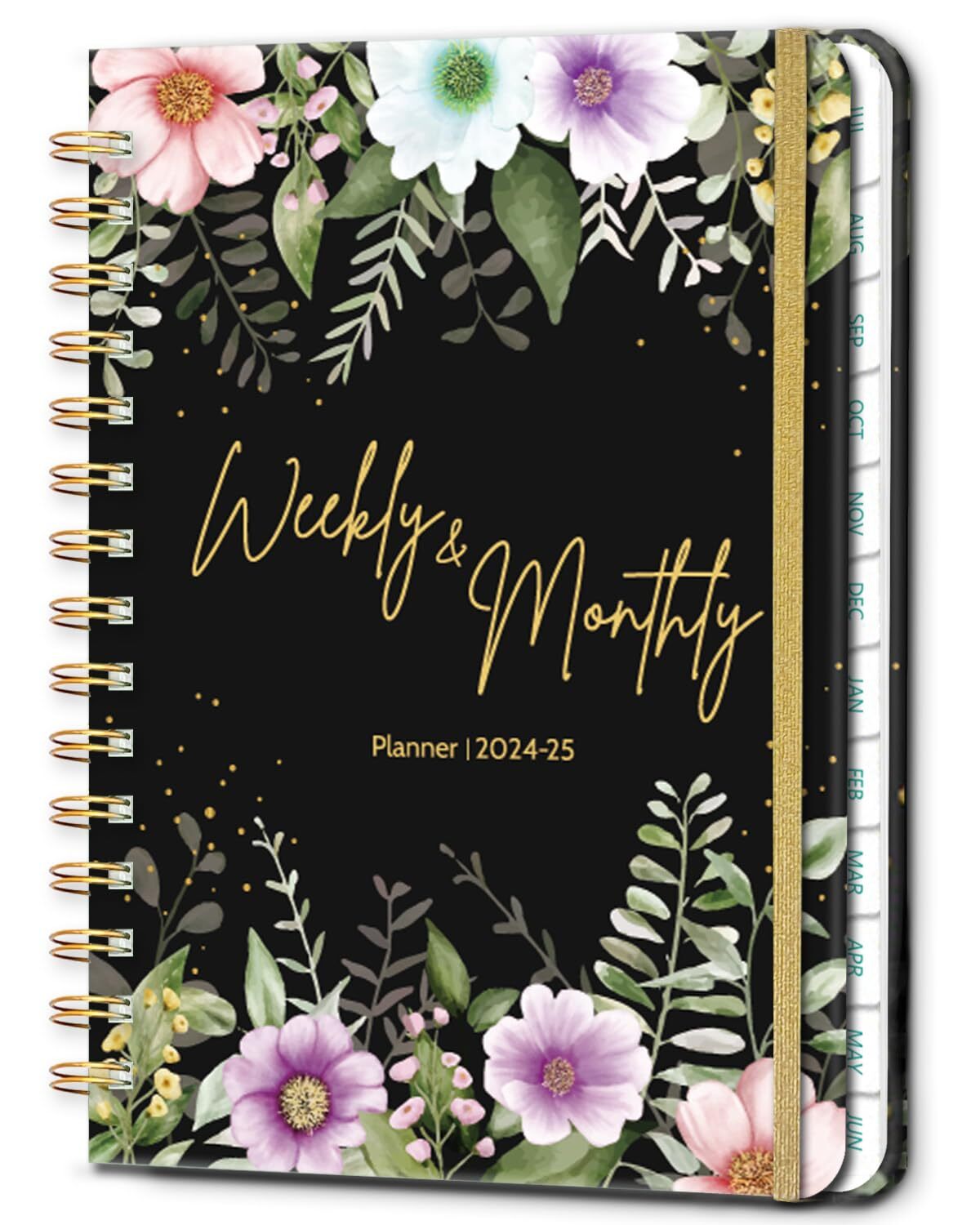 2024-2025 Monthly Planner, 12 Months Weekly & Monthly Floral Planner from Jul...