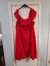 Shein Red Off The Shoulder Frill Dress Size 28