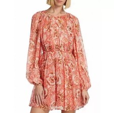 TANYA TAYLOR Dress York Womens 2 Guava Multi 545 T040