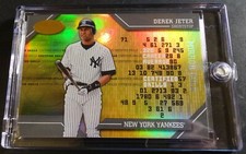2002 DEREK JETER LEAF CERTIFIED SKILLS MIRROR GOLD CS-10 05/25 (423)