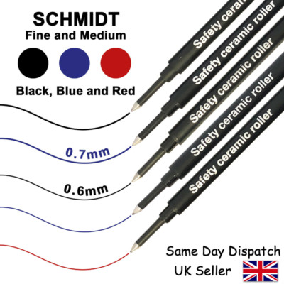 Waterman SCHMIDT kompatible Tintenroller-Mine 888 F oder M - SCHWARZ BLAU ROT