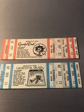 2 UNUSED GRATEFUL DEAD CONCERT TICKETS IRVINE MEADOWS CA 1988!!!
