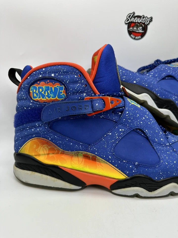 Nike Air Jordan Retro 8 Doernbecher DB 2014 729893-480 Azul Naranja Brave Talla 14 Foto 2 de 4