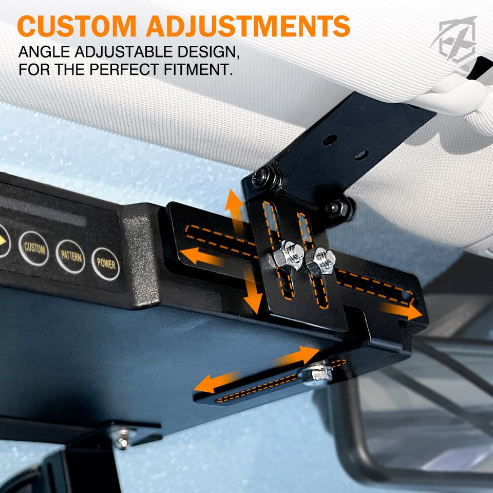 Xprite 2x Amber LED Visor Strobe Light Bar Windshield Deck Dash