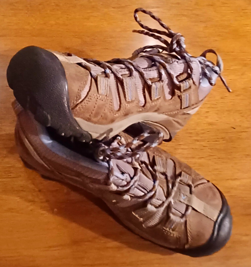 Keen Scarpe da Escursionismo Donna Voyageur Sneaker Marrone Pelle Maglia Taglia 6 5 US EUC...