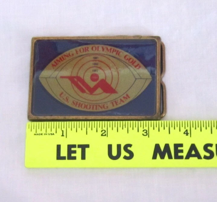 Apuntando al Oro Olímpico Equipo de Tiro de Estados Unidos Hebilla de Cinturón de Colección 1984 Los Ángeles Foto 3 de 4
