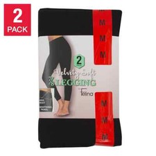 2-Pack Felina Ladies' Velvety Soft Legging, Black - NWT
