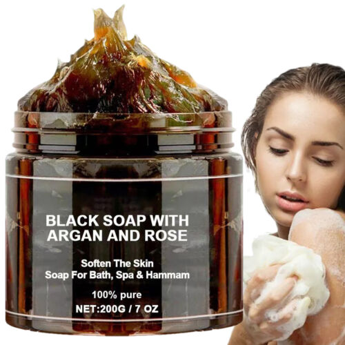 Morocco Black Soap Organic Black Soap 200g Cleansing Beauty Brightening Soap