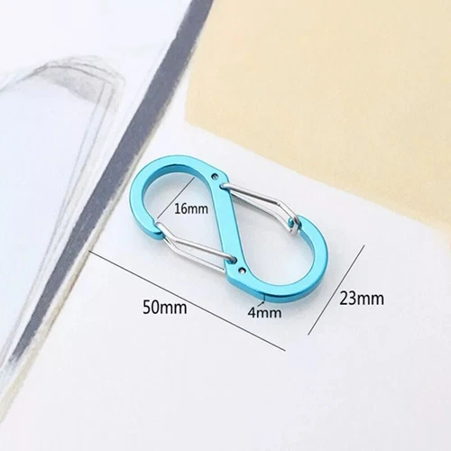 Carabiner Clips (Pack 1/5/10) Double Sided Snap Hook Metal Stainless Key Keyring - Picture 3 of 11