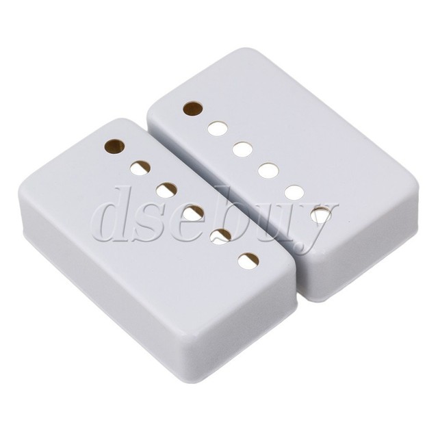 2x White 52/50 mm Hole Distance Metal Guitar Humbucker Pickup Covers eBay