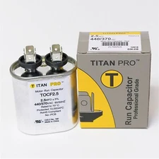 TitanPro TOCF2.5 HVAC Motor Run Oval Capacitor 2.5 MFD/UF 440/370 Volts