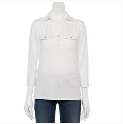 Women's Croft & Barrow Ruched Henley Shirts