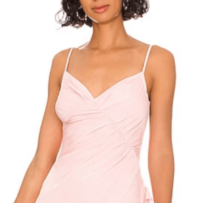 NWT More To Come Revolve Natasha Ruffle Midi Dress in Pink Small
