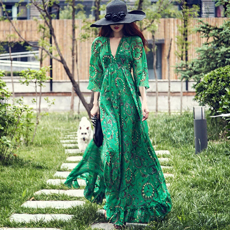 Green summer shop maxi dress