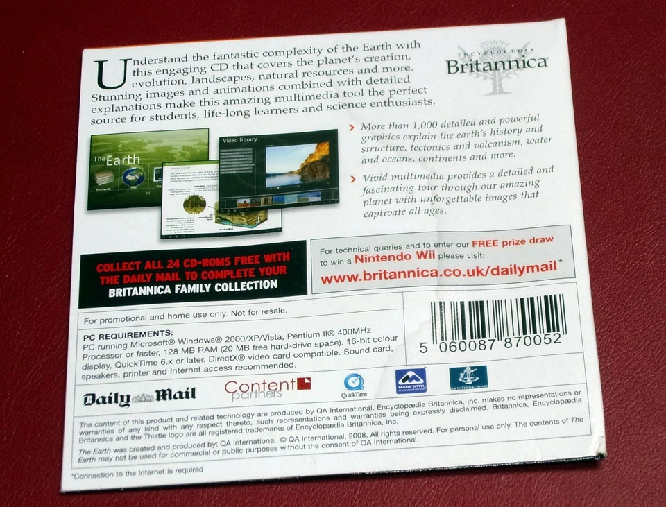 Britannica Family Collection : Discover Planet Earth : Promotional CD Rom . - Image 4 of 4