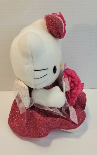 SANRIO Hello Kitty Angel Kitty NTT Denpo Peluche Muñeca Vestido Rojo - Imagen 6 de 10
