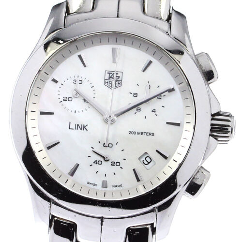TAG HEUER Link CJF1310 Chronograph White Shell Dial Quartz Ladies Watch_793396 - Picture 1 of 7