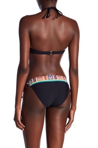 NUEVO CON ETIQUETAS $177 Talla 10 TRINA TURK NEPAL CUELLO ALTO TOP Y CORBATA LATERAL HIPSTER BOTTOM - Imagen 2 de 9
