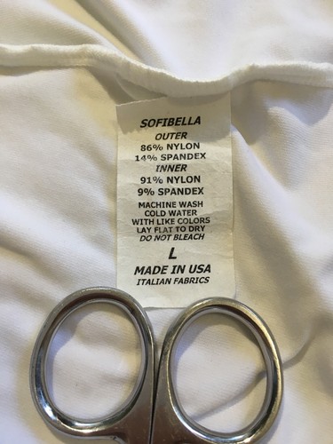 VGC Sofibella Performance Tank Top Sleeveless Shirt WHITE GRAY LARGE MSRP $64 - Picture 12 of 12