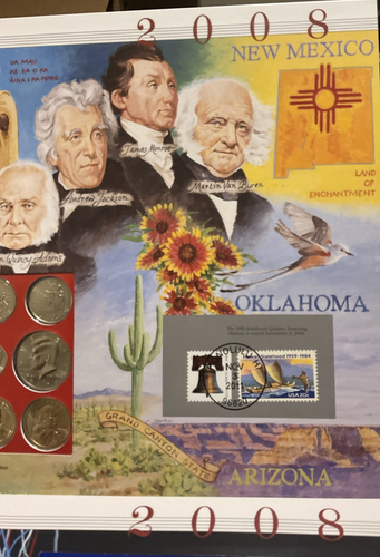 2008 P/D Uncirculated Mint Set Postal Commemorative Society Coin & Stamps - Picture 3 of 12
