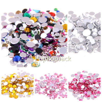 SS16 4mm Resin Flatback Crystal Rhinestone Glue On NEW