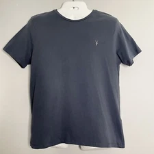 AllSaints Brace Brush Cotton Crewneck Short Sleeve T-Shirt Gray Size XL