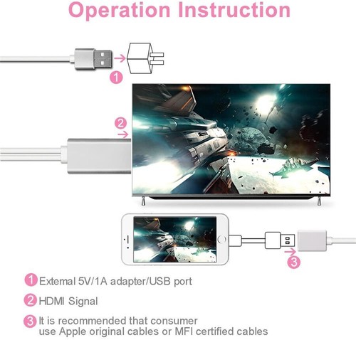 Cable for MHL to HDMI HDTV Adapter For Mirroring HDMI 1080P HDTV on TV Projector - 第 6/34 張圖片