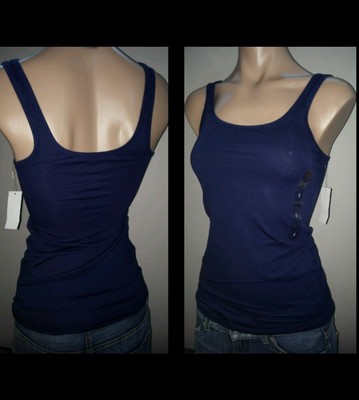 So Kleidung Declare Solid Mitternacht Dk Blau S Sm Dbl Scoop Damen Tank Top Hemd