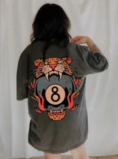 Lucky Leopard Tee Traditional Tattoo T 8 Ball Shirt Grunge Streetwear Vintage We